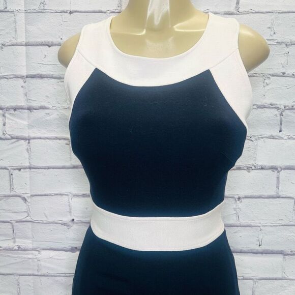 Milly Womens Black White Color Block Sheath Dress Size Small - Picture 3 of 11